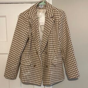 Brown Houndstooth Women's Blazer